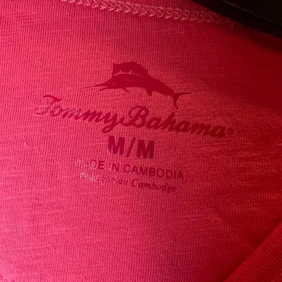 Tommy Bahama Men's Bali Beach Crew Short Sleeve Festival pink T-Shirt Medium - Picture 6 of 7